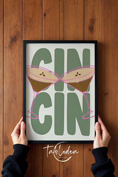 tablodea Cin Cin Коктейл бар Кухненски декор Постер в рамка, TD Стъкло с моти...