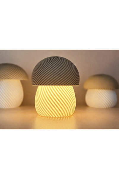 Printech3d Mantar Tasarım Spiral Tealight Mumluk | 1 Adet LED Mum Hediyeli (S...