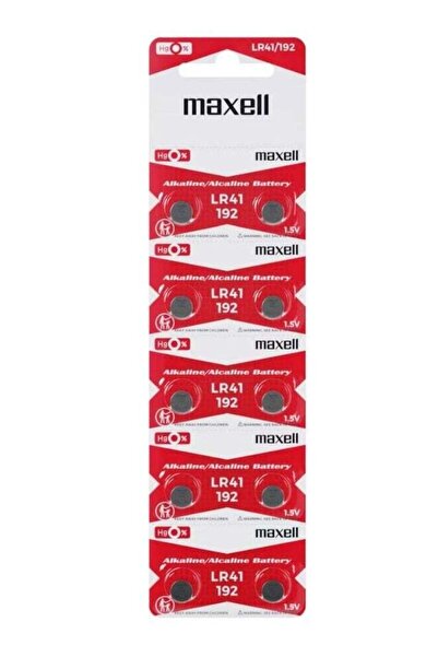 Maxell 10 Pcs Alkaline Coin Battery LR41 192 Alkaline Battery 1.5v