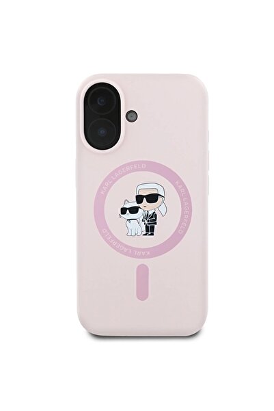 Karl Lagerfeld MagSafe Silicone Case for iPhone 16+ Pink