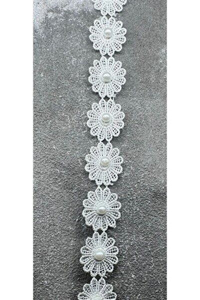 ARN Garnitură din dantelă florală Guipure cu mărgele (1m)