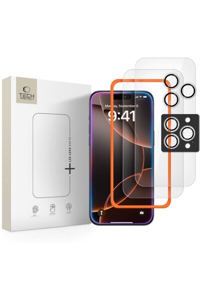 Tech-Protect Set ecran și cameră compatibil cu iPhone 16/17 Pro