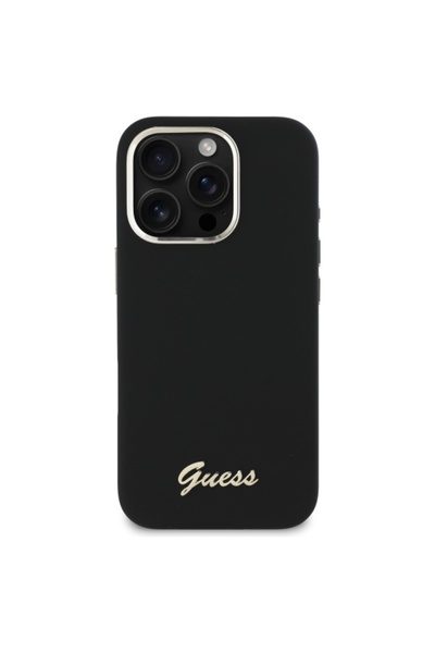 Guess Silicone Case with Metal Logo for iPhone 16 Pro Max