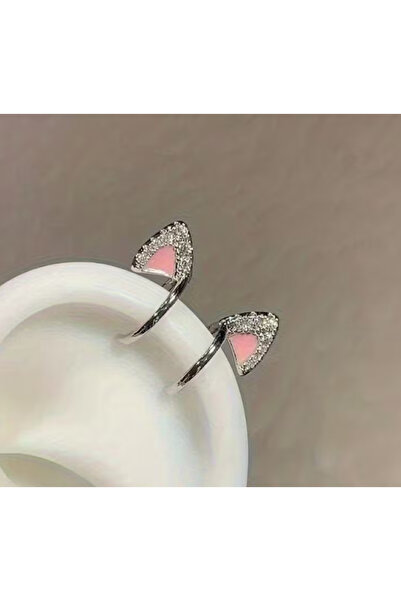 Dgt Luxury Zirkonya Detaylı, Kedi Kulağı, Y2K , Delme Gerektirmeyen Kulak Klipsi