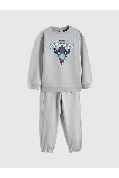 LC Waikiki Set de trening Brawl Stars pentru băieți, gri guler rotund