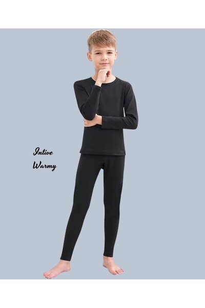 İntive Lingerie Set termic pentru băiat Tutku, negru, iarnă cu căptușeală din...