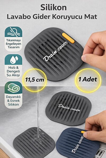 TRİPULAM Süzgeçli Lavabo Gider Koruyucu Mat – Tıkanmayı Önleyen Su & Kir Tutucu
