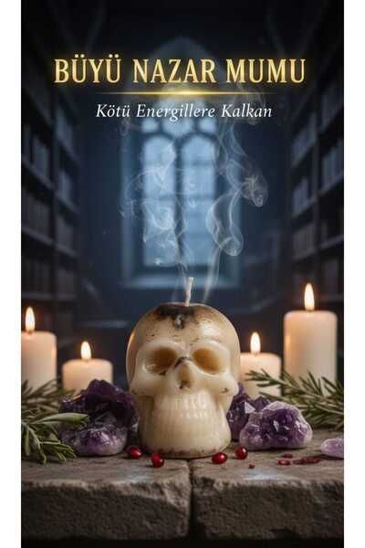 Tadım Negatif Enerji Temizleyici Kafatası Mum Büyü Nazar Mumu | Kötü Enerji K...