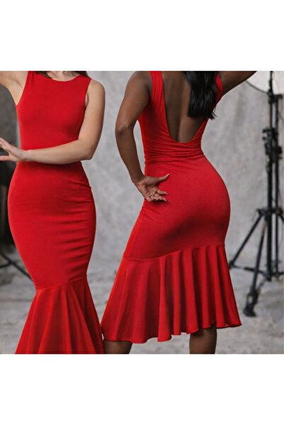 Due Stelle Women's Red Stretchy Tango and Social Dance Dress – Tango Dress wi...