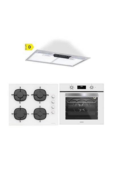 Silverline Gömme Aspiratör Beyaz Ankastre Set (1171 - CS5700E6W01 - BO6502W02)