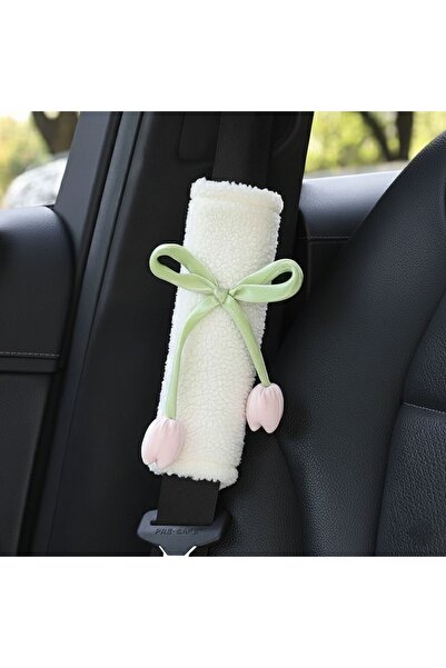 merdümek Tulip pembe teddy emniyet kemeri aksesuarı - emniyet kemeri aksesuarı