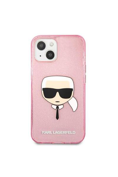 Karl Lagerfeld Glitter Case for iPhone 13 Mini, Pink