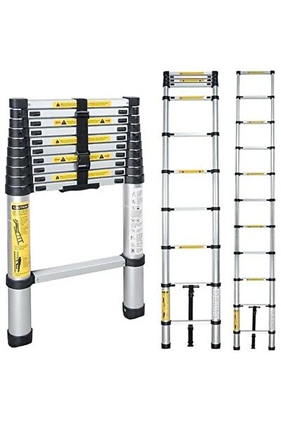 AyrStore 2,6 mt Paslanmaz Teleskopik Merdiven-9 Basamaklı