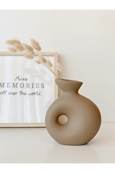 Hestia Home Διάτρητο Κεραμικό Βάζο με Βότσαλο