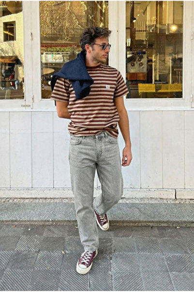 MADZEYMODA Boyfriend Carrot Cut Grey Denim Men's Jean Denim Pants Ke-748