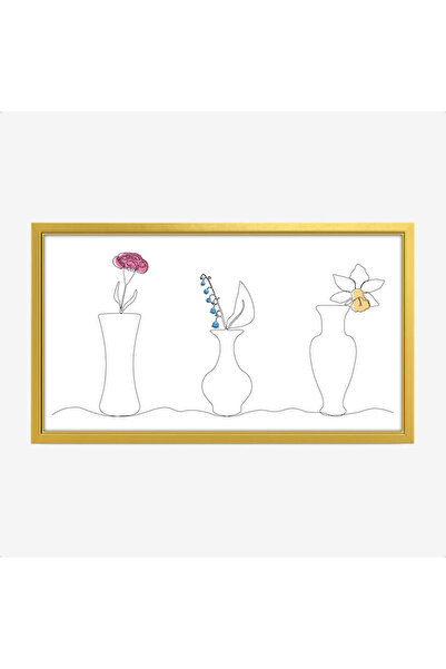 Tajridhome لوحة زهور - فازات بسيطة - ألوان هادئة - مريح - لوحات فنية مودرن - ...