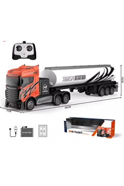 IQ Toys Camion semiremorcă transportor cu telecomandă, încărcare USB, baterie inclusă, 45 x 7 x 10 cm