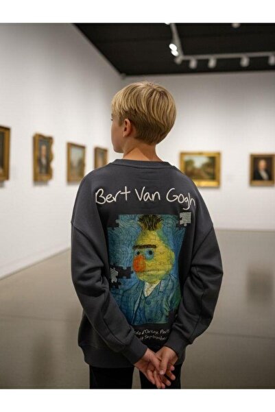 Zekids Hanorac pentru băieți Van Gogh cu imprimeu Design Swea tricou