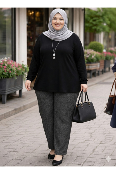 ARG Büyük Beden Anne Kaşe Pantolon(bel basen 120cm)