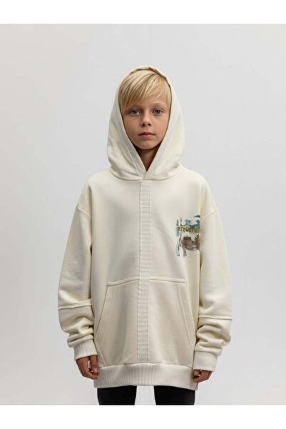 Zekids Tricotaj pentru băieți cu detaliu pe spate cu imprimeu Design Swea tricou