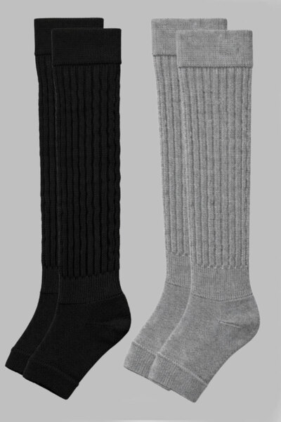 EFFE 2 perechi de ciorapi elastici peste genunchi, fără degete, cu basic% de ...