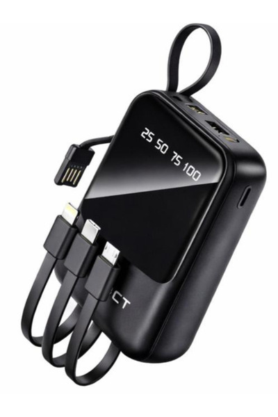 Konnect KN10 22000mAh Power Bank with Built-in Cables, LED Digital Display, F...