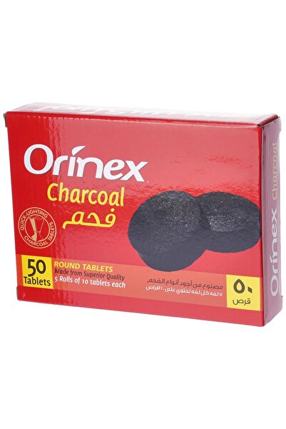 Orinex Round Charcoal Tablets, 50 pcs