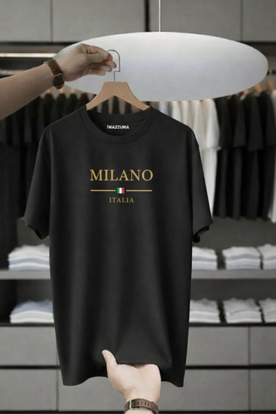 İnazuma Outdoors Unisex Oversized Printed Cotton Crew Neck Short Sleeve Black...