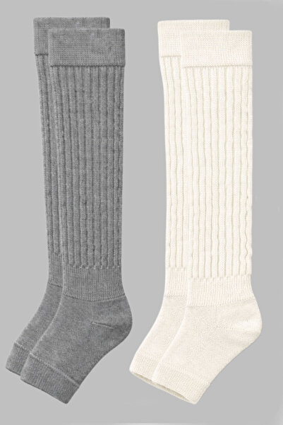 EFFE زوجان من الجوارب المطاطية فوق الركبة بدون أصابع، مصنوعة من القطن الأساسي