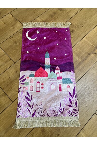 SAMİNA EVTEKSTİLİ ÇOCUK SECCADESİ ÇANTALI KADİFE DİJİTAL BASKILI ASTARLI ÇOCU...