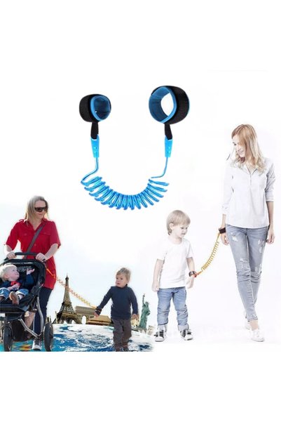 MultiZone Velcro Anti-Lost Child Safety Bracelet Mother Child Safety Strap Blue