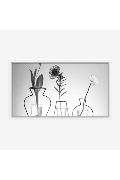 Tajridhome لوحة زهور - فازات شفافة - ألوان محايدة - هادئ - لوحات فنية مودرن -...