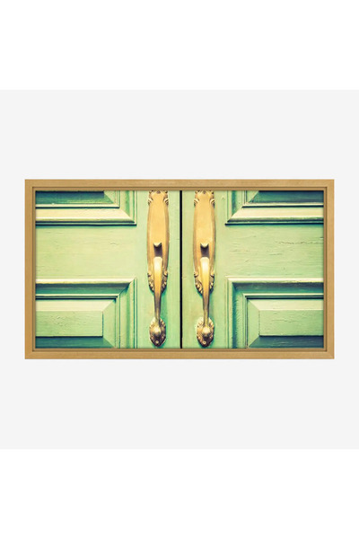Tajridhome Door panel - Gold handles - Light green color - Calm - Modern art ...