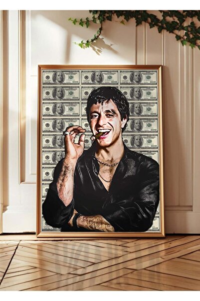 Huca Tony Montana & Dollars Poster - Scarface Dolar Poster - Film - 100 Dolar...