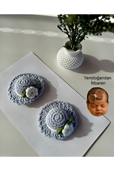 livadesign7 Newborn Baby Buckle Handmade Mixed Hat 2-Piece Clip Hairless Baby...