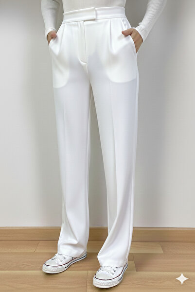 jeneric Women's White Full Stretch Fabric Velcro Closure Loose Fit High Waist...