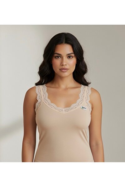 Twentyipek Women's Black Lycra Lace Tank Top