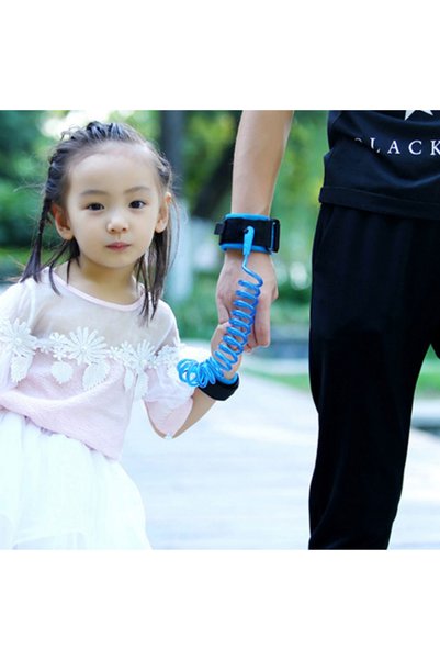MultiZone Velcro Anti-Lost Child Safety Bracelet Mother Child Safety Strap Blue