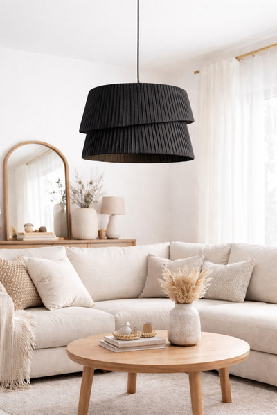 Ferisa Home 2 Katlı Pasta Kumaş Görünüm Pileli Sarkıt Avize Çocuk Odası Yatak...