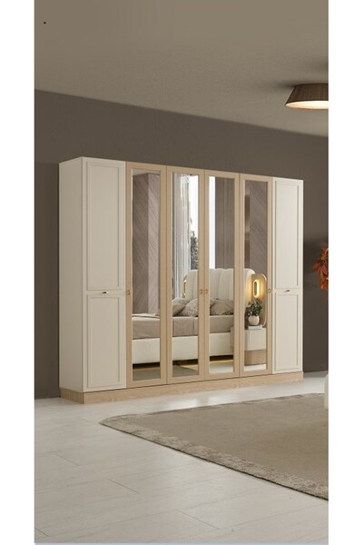 AYDINEV PAŞABAHÇE MDF 6 KAPILI DOLAP