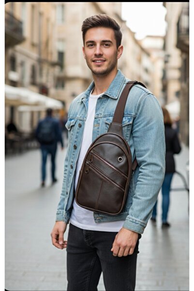Eng BAG Deri Çapraz Model Erkek ÇANTASI