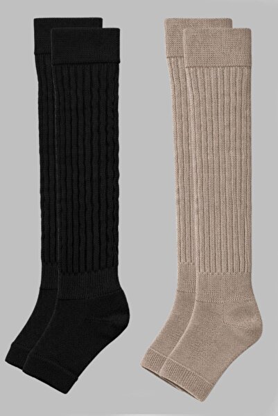 COTENCONCEPT زوجان من الجوارب المطاطية فوق الركبة بدون أصابع، مصنوعة من القطن...