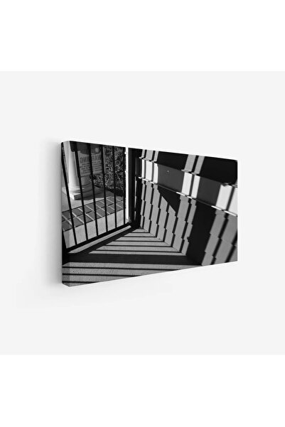 Tajridhome لوحة ظلال - بوابة حديدية - تباين أسود وأبيض - درامي - لوحات فنية م...