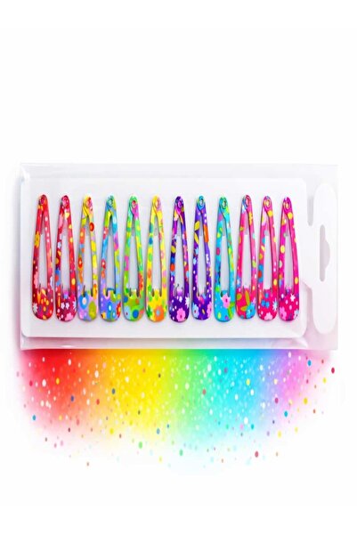 DenEs Life Renkli Desenli 12li Minik Çıt Çıt Kız Toka Kız Bebek