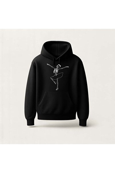 Ada Kostüm Tasarım Skeleton Ballerina B Printed Hoodie Sweatshirt