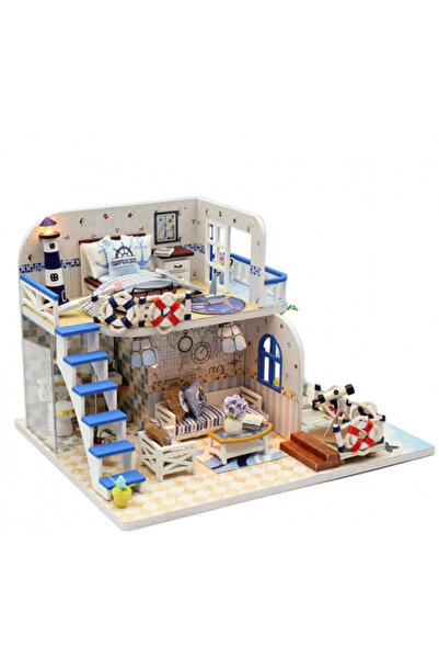 IQ Toys 3D Puzzle, DIY Miniature Dollhouse, Blue Coast, 19x15x13cm