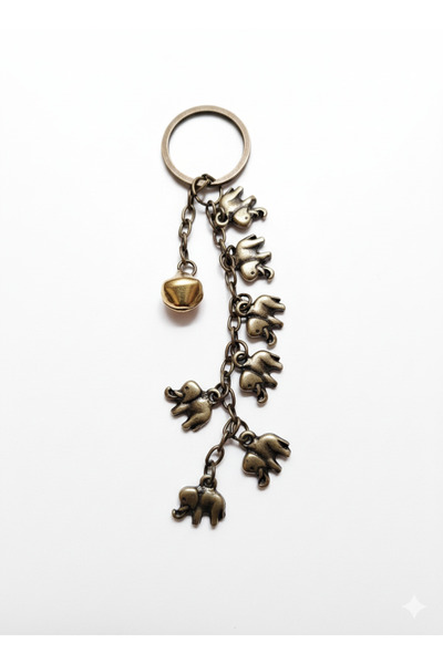 PİRAMİGO 7 Elephant and Fortune Manifestation Keychain Abundance Talisman Feng Shui Energy Symbol Intention Keychain