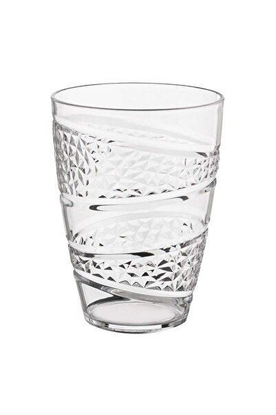 OEM Pahar din Plastic Transparent cu Model Romburi Reliefate pentru Apa 400ml