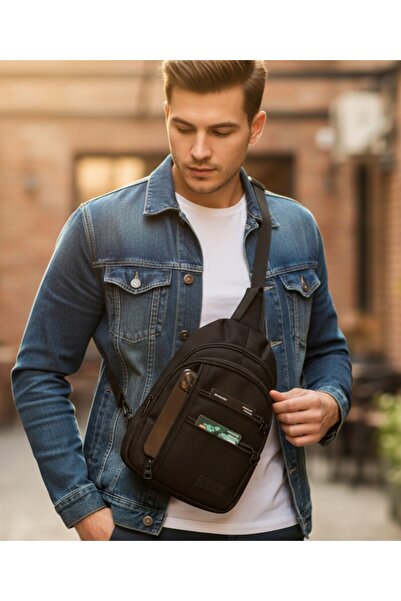 Technow Crossbody Su Geçirmez Kumaş,Fermuar Çarpraz Askılı Erkek Omuz ve Bel ...