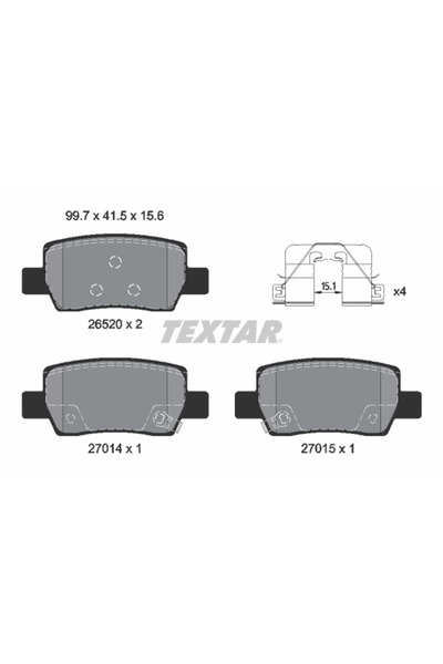 TEXTAR Set Placute Frana Frana Disc Hyundai Kona